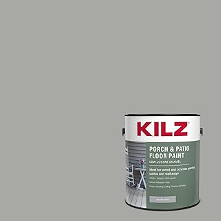 Low-Lustre Enamel Porch & Patio Latex Floor Paint, Interior/Exterior, Silver Gray, 1 Gallon
