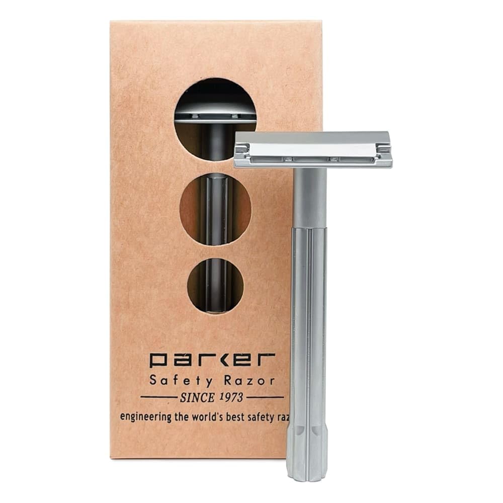 Parker SoloEdge Rasierhobel mit 5 einschneidigen Platin-Rasierklingen Parker Safety Razor