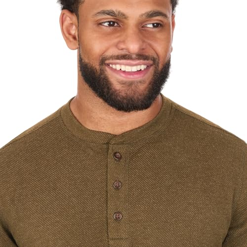 Coleman Long Sleeve Brushed Back Stretch Twill Double Knit Henley Shirt with Textured Fabric Detail2
