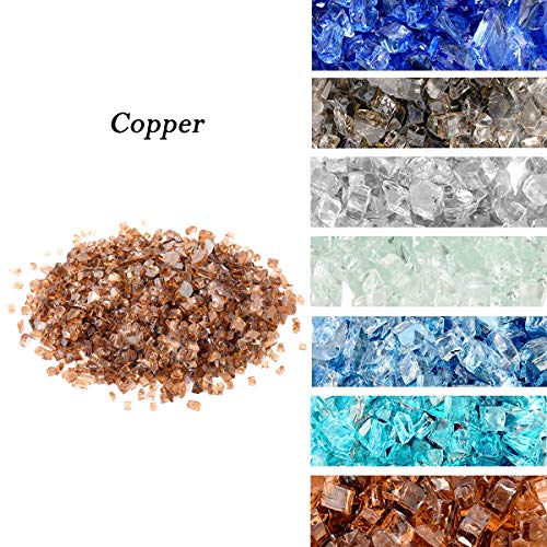 Skyflame High Luster 10-Pound Regular Fire Glass for Fire Pit Fireplace Garden Landscaping