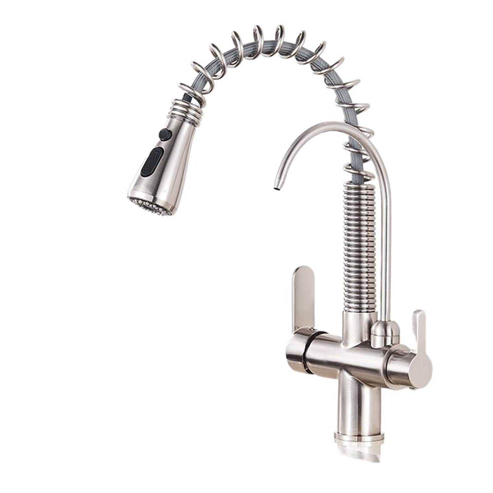 Robinet de purification rotatif 360 fini nickel anti-traces pour évier