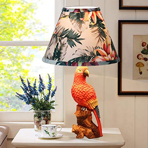 Preisvergleich Produktbild Deckenleuchte, American Pastoral Specht Personality Schreibtischlampe Nachtlampen-Licht-Schlafzimmer Des Resin Model Zimmer Villa Wohnzimmer Lichter Green Leaves dekoratives Tuch 28cm * 45cm Light Up