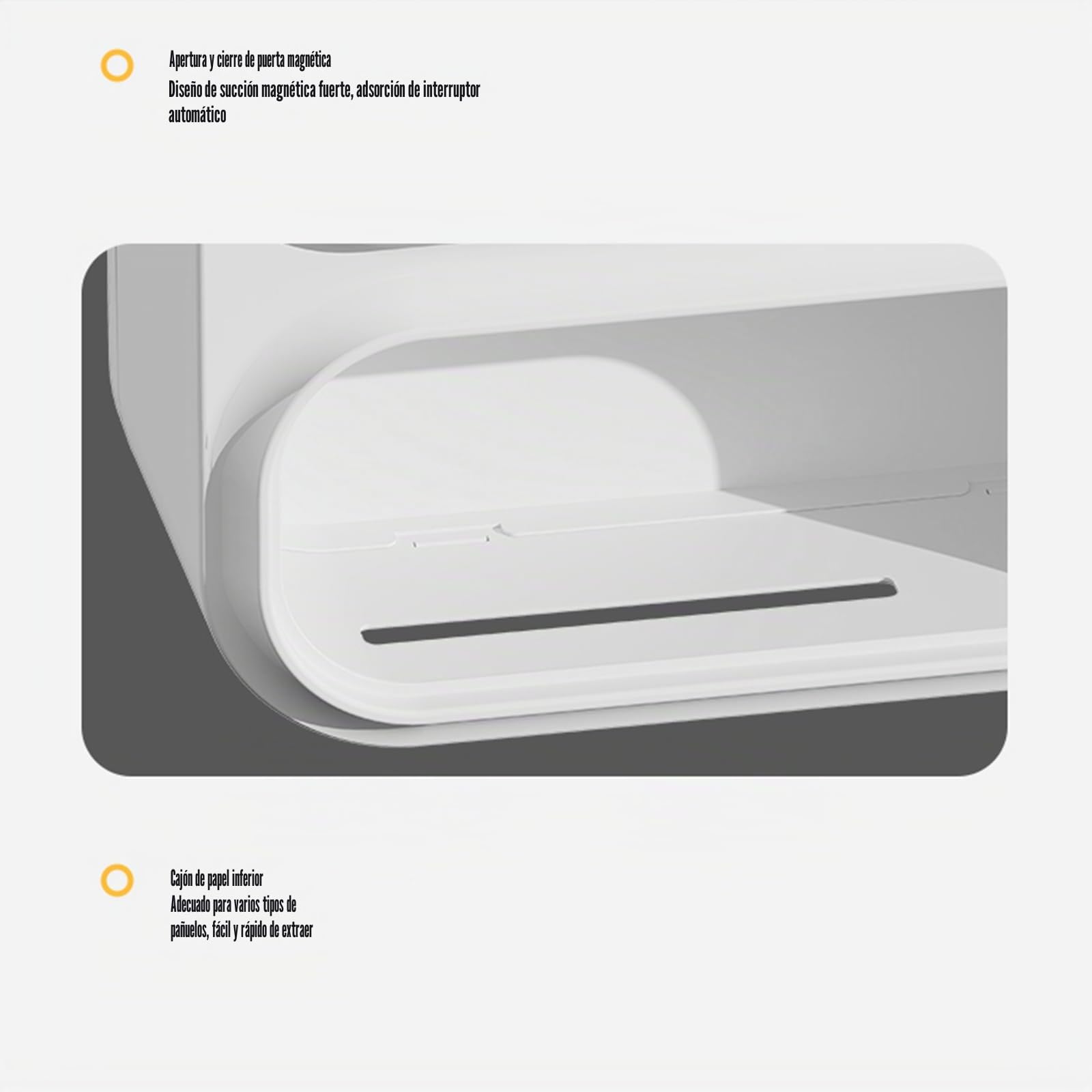 Armario de baño Compacto de Pared, con Espejo y Ranura para pañuelos | Gabinete de plástico con puerta magnética, espacio para maquillaje y artículos de aseo, para baños pequeños y dormitorios