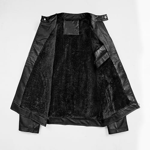 Men's PU Leather Motorcycle Jacket Winter Moto Clothing Fashion Warm Overcoat4