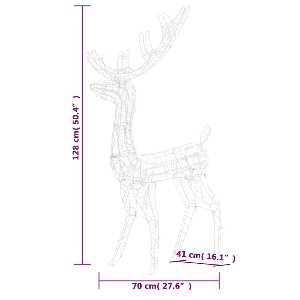 Renne de Décoration de Noël Acrylique 140 LED Blanc Chaud 120 cm Décorations de Fête Décoration Noel pour Salon Maison Bureau Boutique