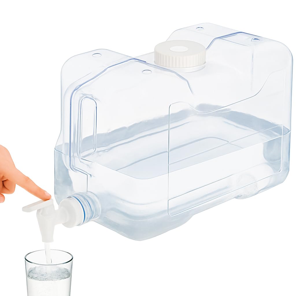 Dispensador de Agua para Nevera con Grifo y Asa, Garrafa de Plástico Transparente Reutilizable para Bebidas Frías, Dispensador Portátil Resistente y Libre de BPA, Capacidad de 7.2 litros