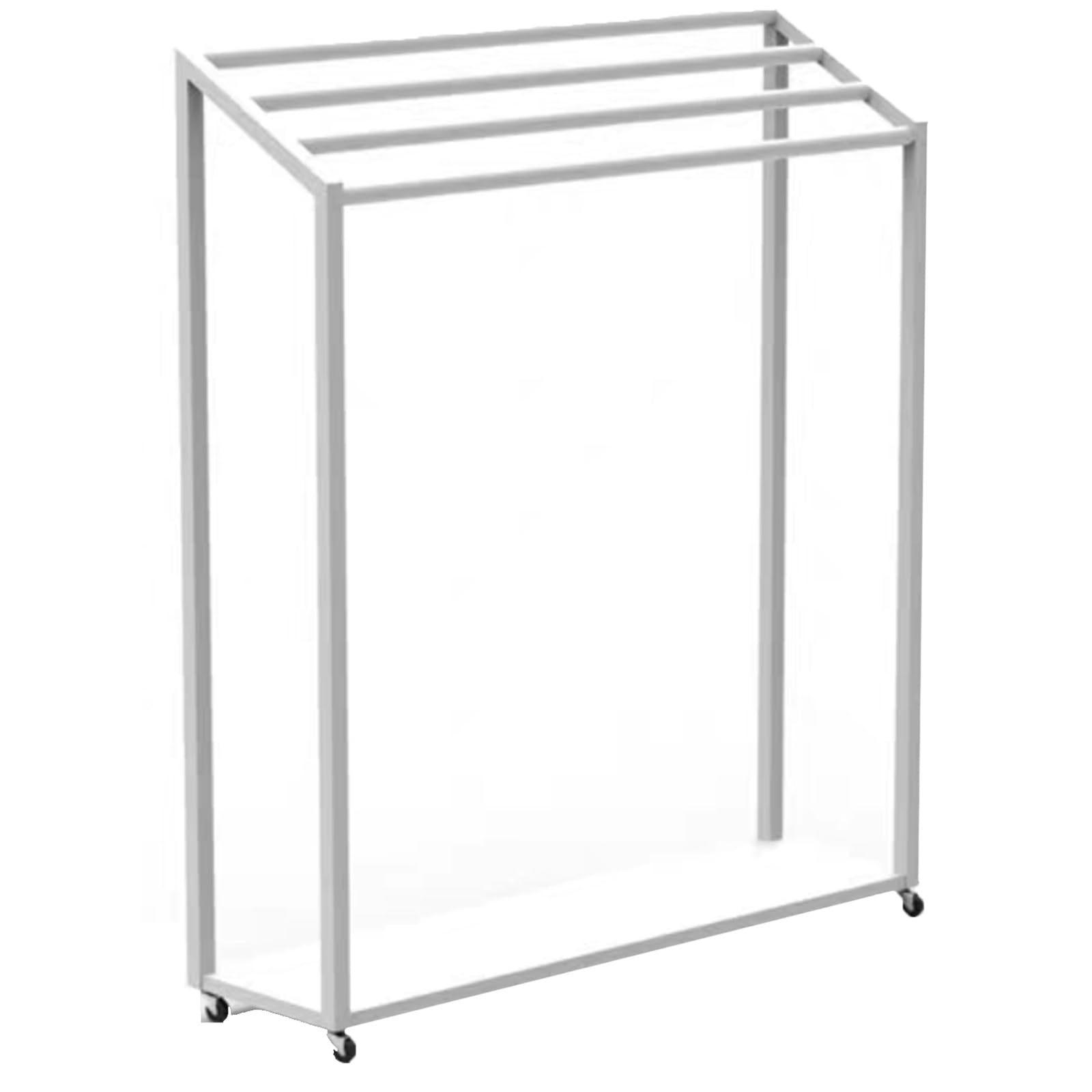 Soporte de secado compacto para esterilla de yoga con ruedas, para estudio de yoga y gimnasio en casa, color blanco, 85 cm x 37 cm x 120 cm