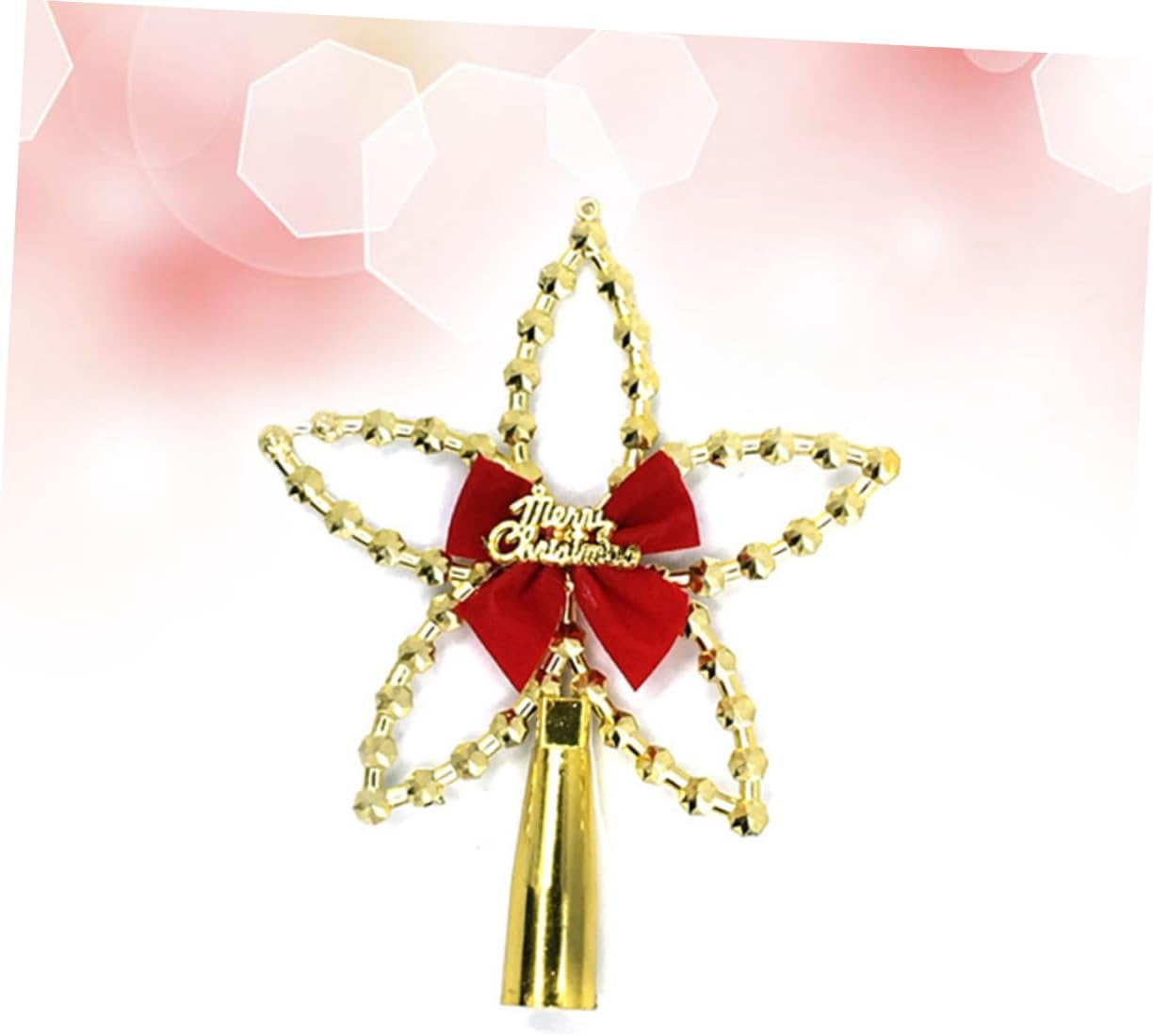 3pcs Star Topper Christmas Tree Decoration -Point Bowknot Ornament for Holiday Home Decor and