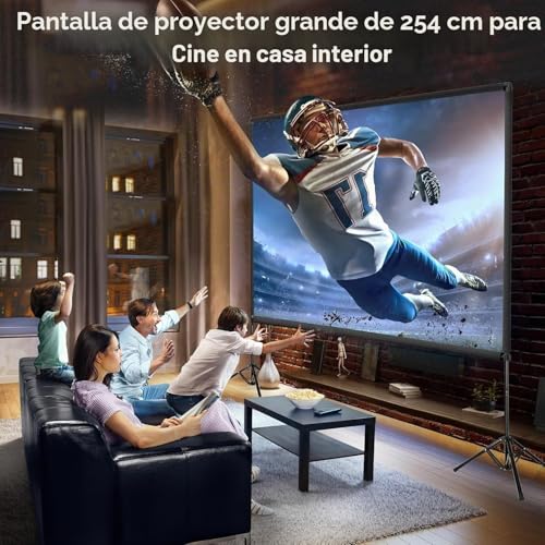 Miniatura 3 de Emart Pantalla De Proyección Con Soporte 100 Pulgadas, 16:9 4k Hd Tela Para Proyector De Doble Cara Adecuada Para Ver Películas En Interiores, Reuniones Y Eventos Al Aire Libre
