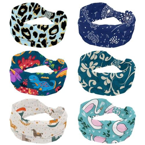 Bandeau sport antidérapant pour la sueur lot de 6 turban large