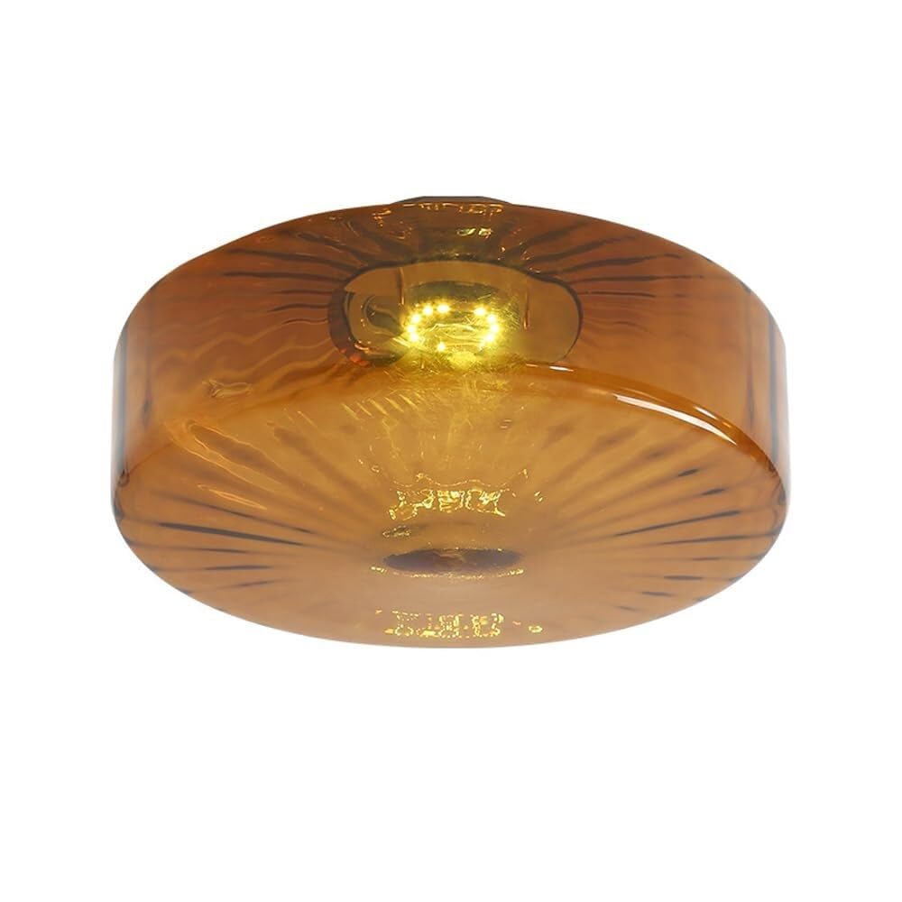 Plafonnier Encastré Moderne en Verre Ambré Rond 28 cm et 20 cm