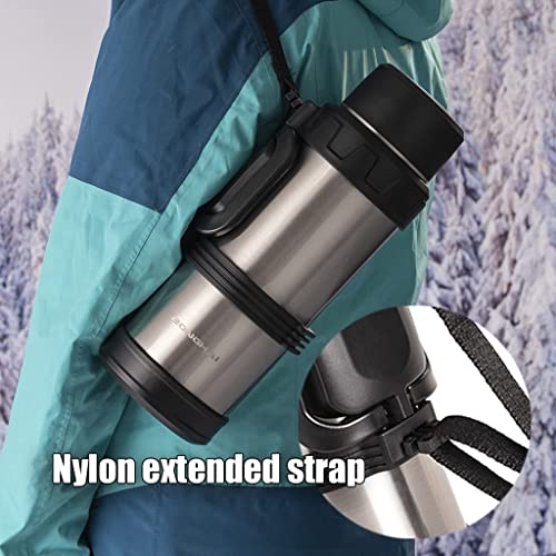 Insulated Water Bottle,Stainless Steel Double Wall Vacuum Bottle With Cup Lid – Thermos For Hot & Cold Drinks Or Food-Thermos For Travel–73 Oz #TOP2