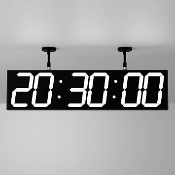 CHKOSDA 28.4 Digital Clock with Large Display,Hanging Clock with Clearly Visible Large Digital Double-Sided Display,Multi-Function Led Clock with Temperature and Calendar Display White
