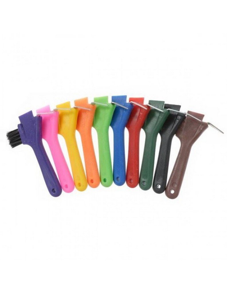 Tough-1 Hoof Pick Brush w/Scraper - 6 Pack - Assorted