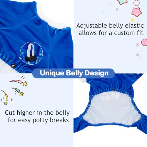 Image of CuteBone Soft & Stretchy Dog Pajamas Call Me Max - Cozy Pet Jammies Breathable Jumpsuit for Small Dogs - All-Season Comfy Outfit Easy-On Pullover Design - Keeps Pets Warm & Comfortable P341M