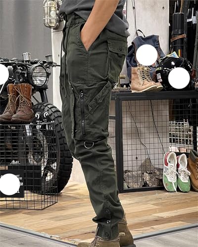 Men's Fashion Cargo Pants Athletic Joggers Pants Chino Trousers Drawstring Sweatpants4