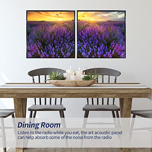 Mollywell Art Acoustic Panels, Framed 24 X 24Inches Sound Proof Foam Panels, 2-Pack Soundproof Wall Panels, Bedroom Wall Art Sound Panels For Recording Studio And Home(Lavender) #TOP4