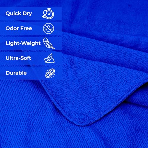 Image of Microfiber Cleaning Cloth for Car, Bike & Home | Ultra Soft, Dual-Sided Blue & Grey Towel | Lint-Free, Scratch-Free | Reusable Duster for Glass, Dashboard, Kitchen 40 X 30 CM