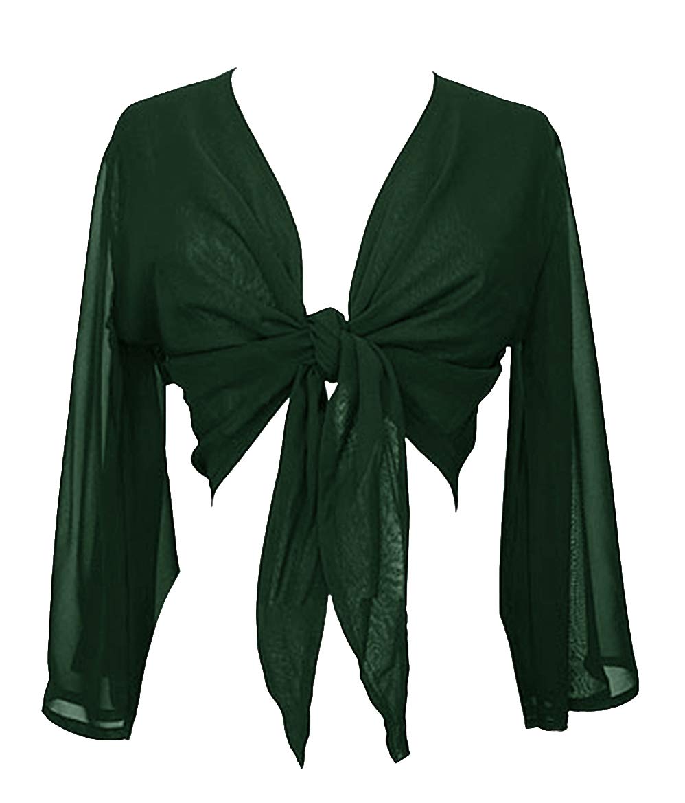 Indian Trendy Women's Flair Wrap Tie Top Chiffon Choli Blouse Belly Dance Gypsy Bolero Shrugs Cardigan