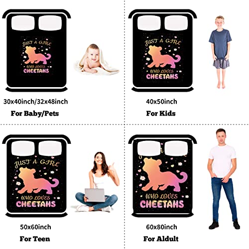 TUTUXMA Just A Girl Who Loves Cheetahs Blanket Kid Cheetah Throw Blanket GiftCheetah Lovers Super Soft Cozy Lightweight Flannel Fleece Cheetah Blanket ThrowSofa Couch,100x130cm Black Cheetah TBC-0021 - Image 4