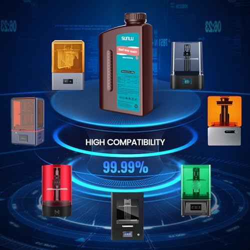Image of SUNLU 10K Red Wax 3D Printer Resin, High Precision 405nm UV-Curing Resin with Delicate Texture for MSLA /DLP /LCD 3D Printing, 2000g Red Wax Resin