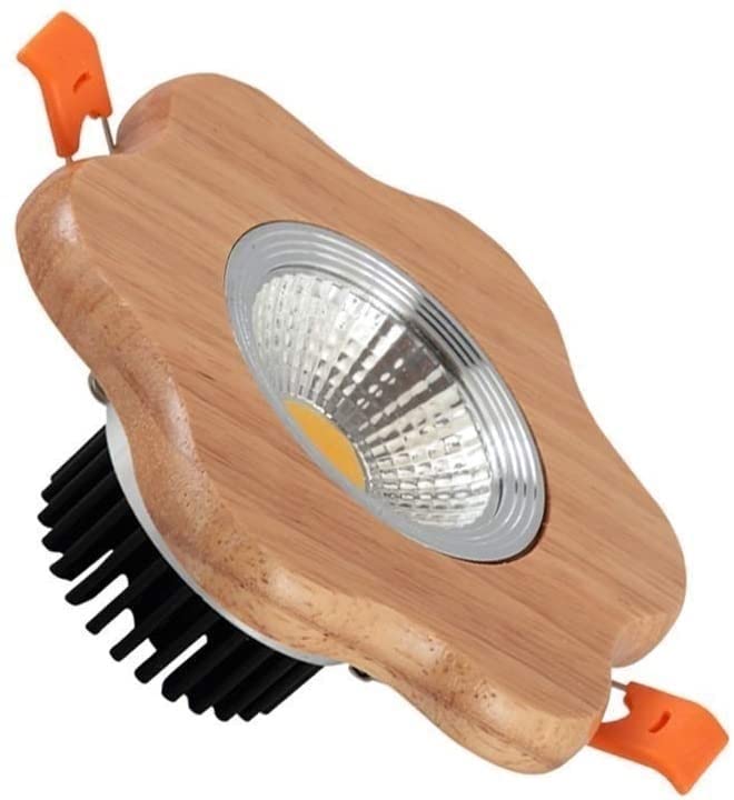 SANBDDLYY Foco empotrable de techo de madera COB seleccionable 3/5/7W 3000,4500,6000K luz diurna interior (color: 7W, tamaño: 3000K luz cálida)(5w,4500K nature light)