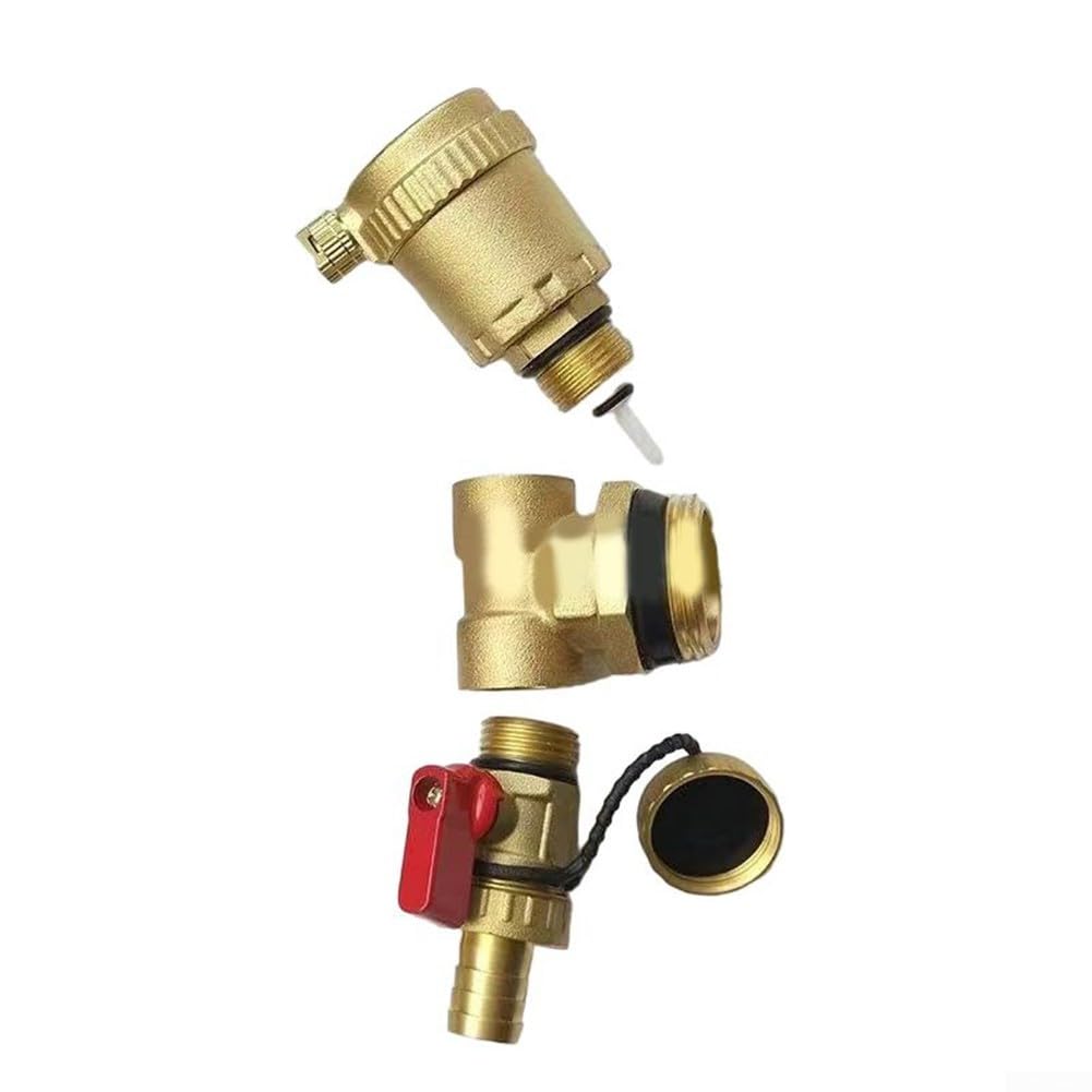 Colector de calefacción por suelo radiante, salida de aire, divisor de latón, válvula de ventilación automática para sistema de calefacción por suelo radiante de agua (3/4 pulgadas)