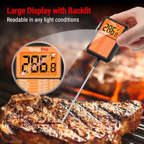 Image of TempPro TempDip 1 Sec Digital Candy Thermometer with Pot Clip
