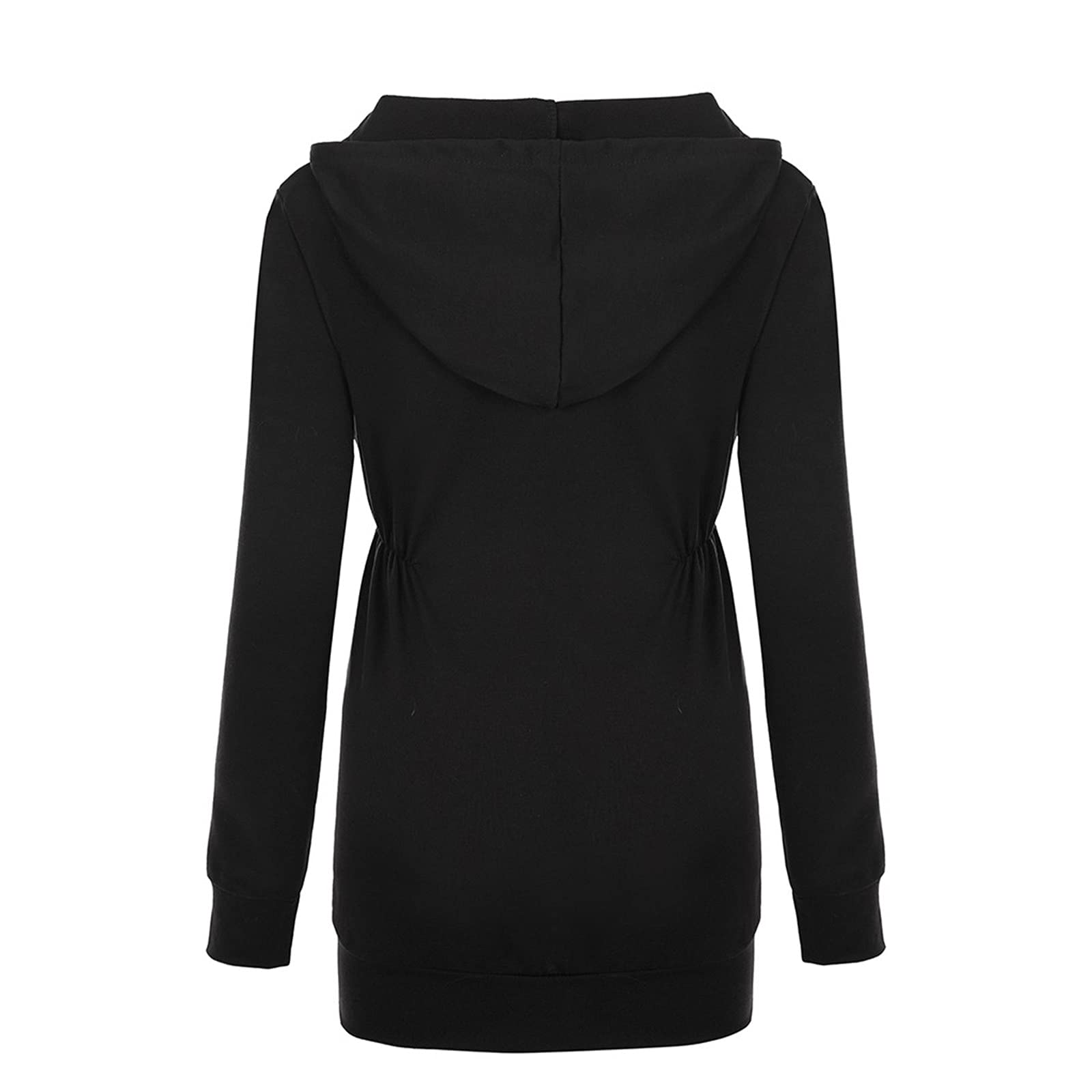 Divertente felpa con zip lunga gravidanza con tasche camicetta maternità top donna