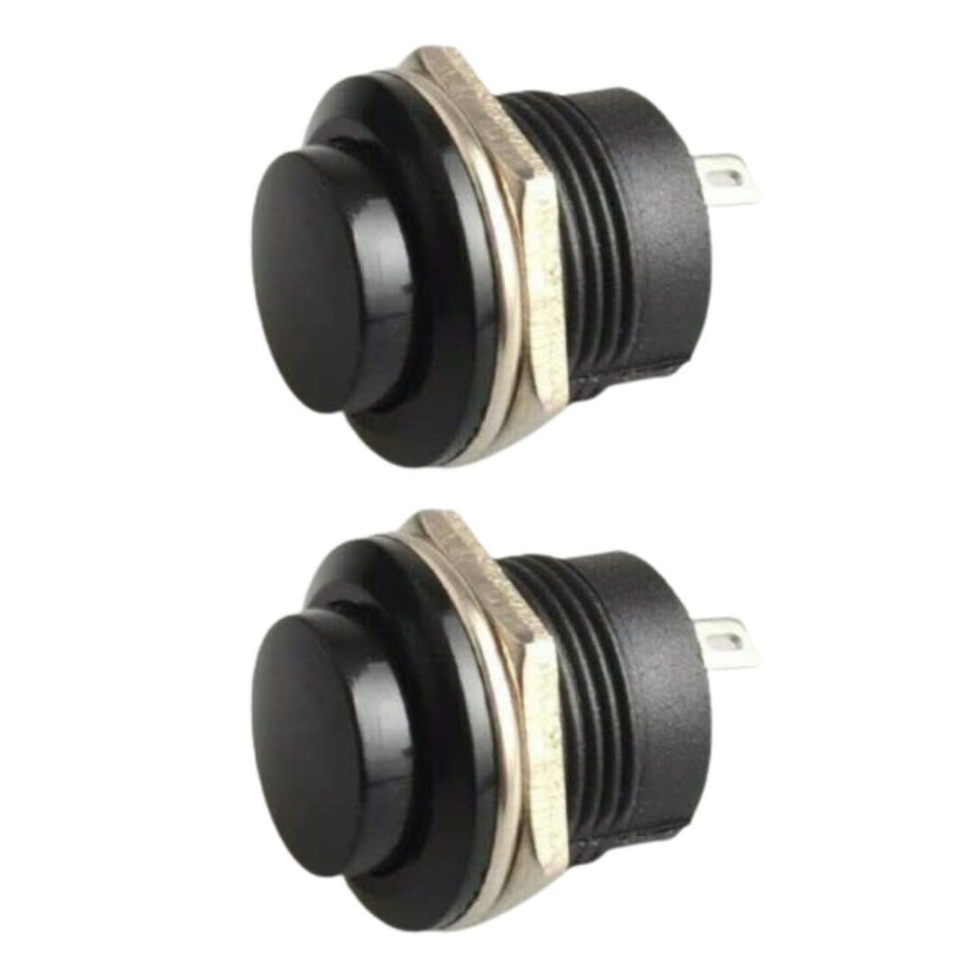 2pc Black Momentary Push Button Switches – 12v 5A for Screen Wash/Horn for Kit & Classic Cars-picture-51
