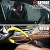 Tevlaphee Upgraded Steering Wheel Lock, Seat Belt Lock, Metal Head, High Visibility Car Lock Anti-Theft Device, Heavy Duty, Universal Fit for Car, SUV, Pickup, Jeep, Van, RV, 3Keys(Yellow) #2
