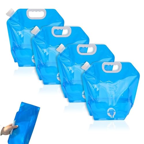RHHGHY Lot de 4 Bidons d'Eau Pliables 10L avec Robinet