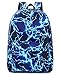 Produktbild RBYGPL Rucksack für Jungen, elementare Büchertaschen, langlebig, leicht, Teenager, Studenten, Schultaschen, Reisen, wasserdicht, 1 - blauer Blitz, 11.8"H x 5.9"W x 17.7"L, Blitz