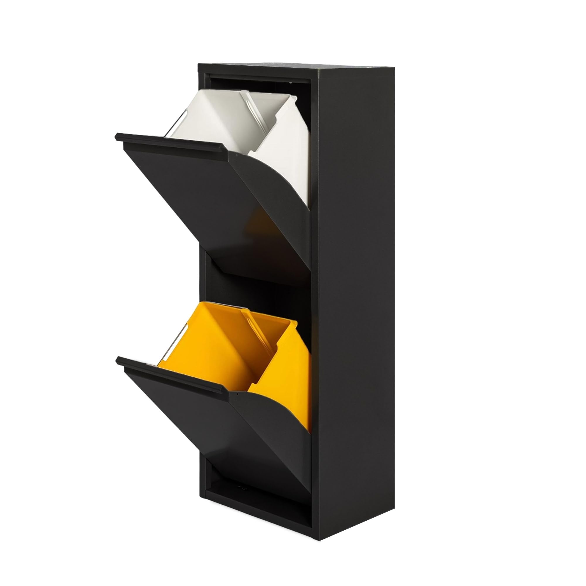 WELL HOME Poubelle Et Recyclage Métallique à 2 Compartiments, 2 X 17 L 34 L Blanc Mat 91794526