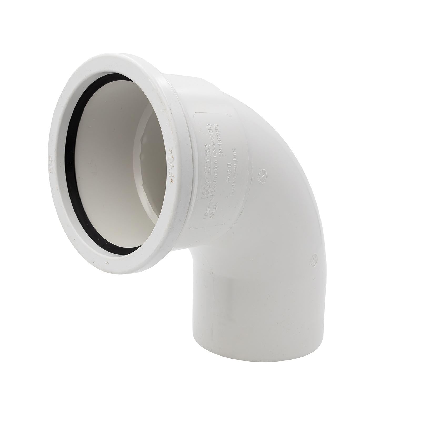 90° Bend (Single Socket), White Kayflow 110mm Soil & Waste Pipe Fitting