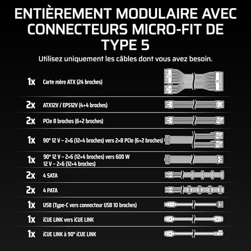 Corsair ATX 80+ Platinum HX1000i SHIFT - vue 8