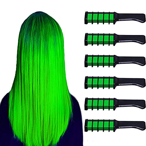 Green Hair Chalk, Temporary Bright Hair Chalk Comb Washable Hair Dye Perfect Gifts for Girls Kids Party, Cosplay, St. Patrick's Day, Halloween and Christmas DIY