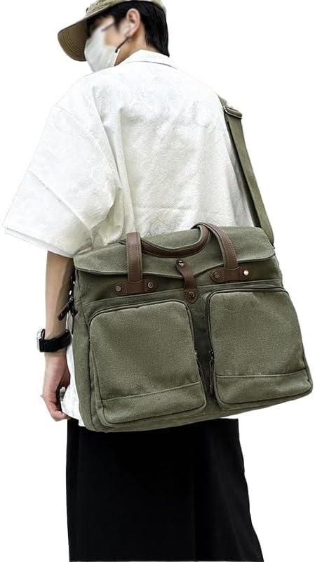 Large-capacity Canvas Handbag Outdoor Travel Multi-layered Messenger Bag A Single-shoulder in School