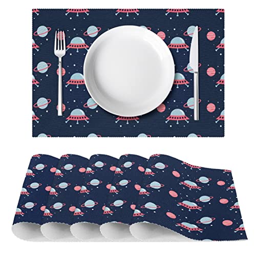 Sets de table antidérapants et résistants à la chaleur Outerspace lot de 6