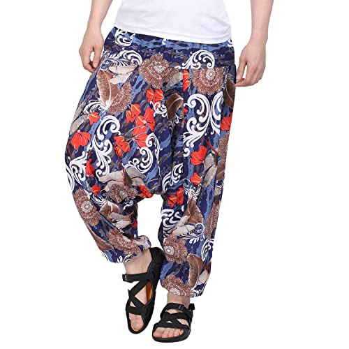 Image of Whitewhale Men's Cotton Solid Harem Pants Yoga Trousers Hippie Pant