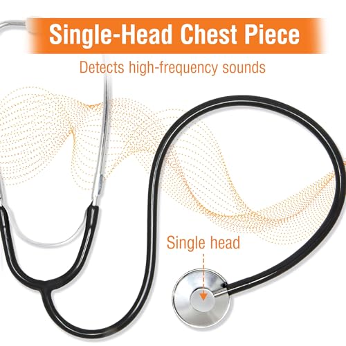 Stethoscope for Adults and Pediatrics - Standard Head Stethoscopes for Nurses, Doctors, EMTs - Estetoscopio Profesional