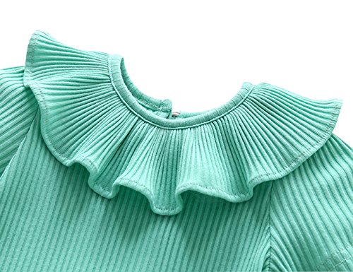 Ding-Dong Baby Girl Summer Princess Ruffle Solide Romper（Pink,3-6M） #TOP2