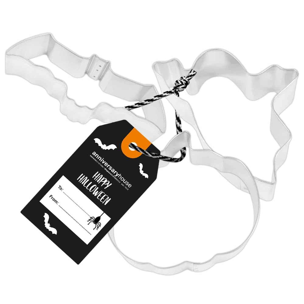 Anniversary House Halloween 3 Piece Cookie Cutter Set, Stainless Steel, Halloween Cookie Cutters, Ghost, Pumpkin and Bat Biscuit Cutters, K0010