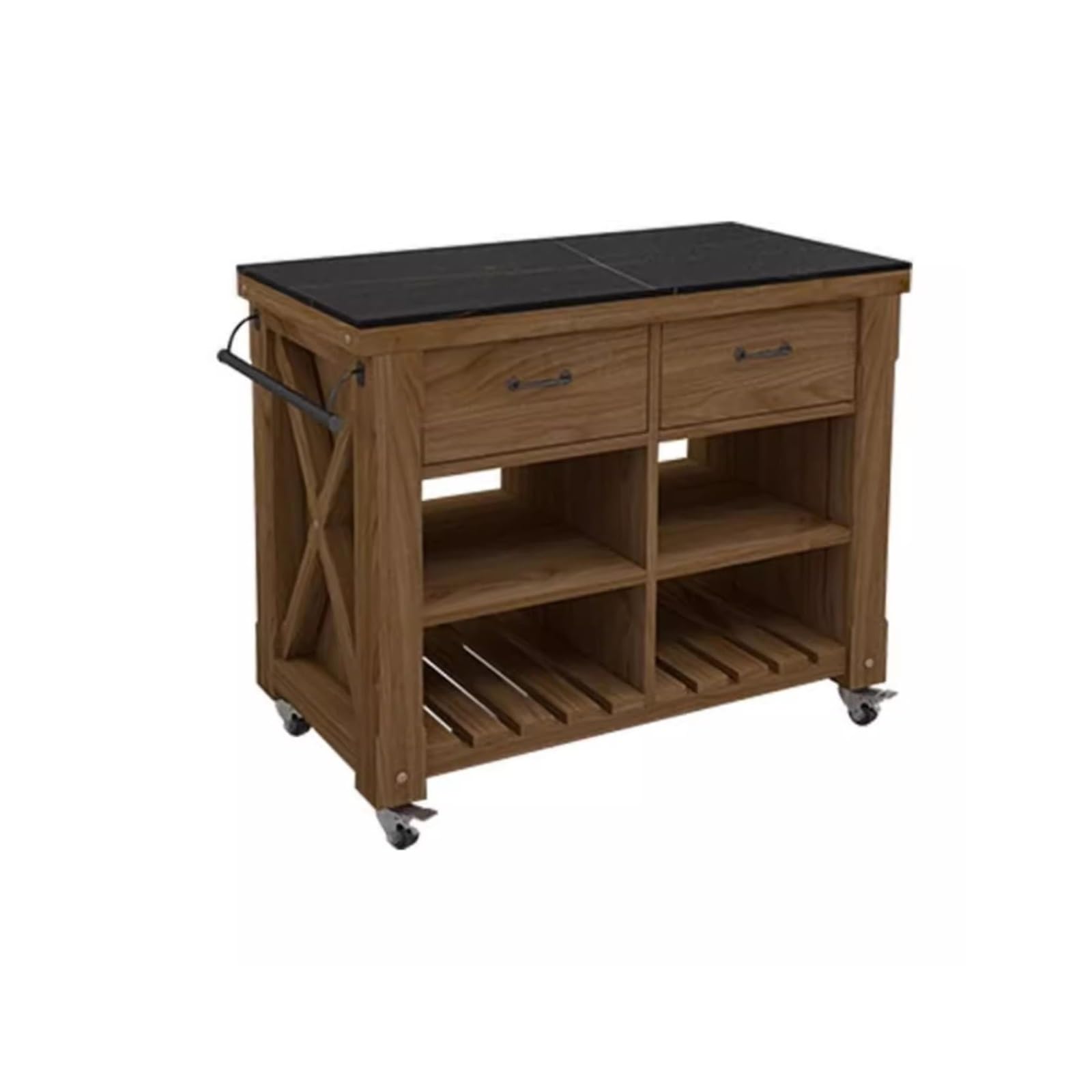 Fzl02068lm One Color Serving Trolleys Kitchen Island Cooking Table Movable Multifunctional Cutting Bar Counter Household Open Dining Cabinet Organization