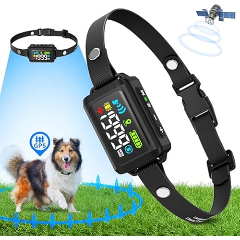 GPS Wireless Dog Collar Fence System - Multifunctional Electric Fence for Dogs Position by GPS, IPX7 Waterproof Electric Dog Fence Outdoor,Radius Up to 33-999 Yards Cover