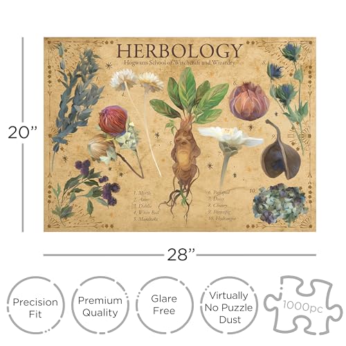 Aquarius Harry Potter Herbology 1000 Piece Jigsaw Puzzle for Adults and Teens - Wizarding World Collage Puzzles 20"x28" Finished Size - Niffler by AQUARIUS - Image 2