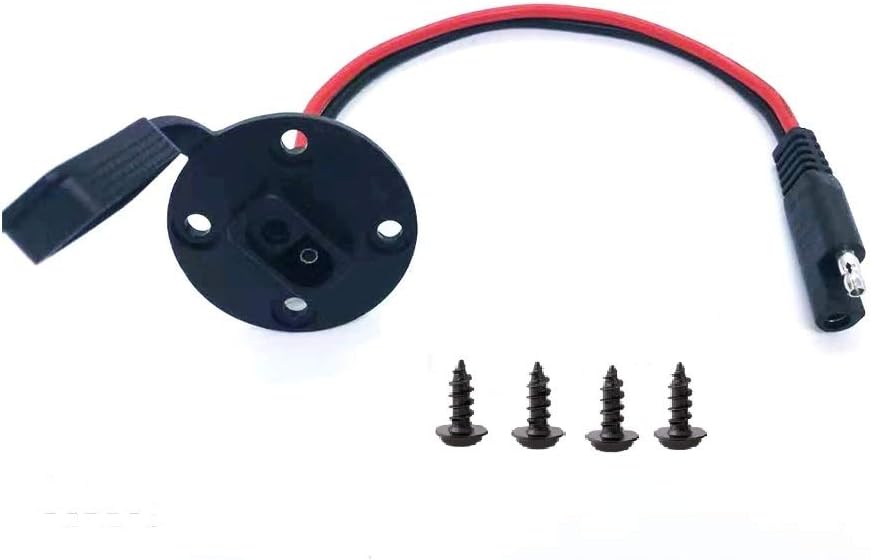 SolarEnz 12AWG SAE Connector SAE Socket Sidewall Port 12V Quick Connect Solar Panel Flush Mount Connector Solar Plug Outlet Screws for Solar Power Generators Battery Charger1Ft SAE Cable
