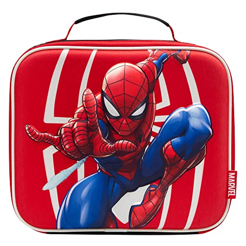 Marvel Spider-Man EVA Insulated Kids Lunch Handle, Official Merchandise by Polar Gear – 600D Polyester Cooler, Reusable Food & Drink Thermal Cool Bag for School Nursery Snacks Picnic-Blue/Red