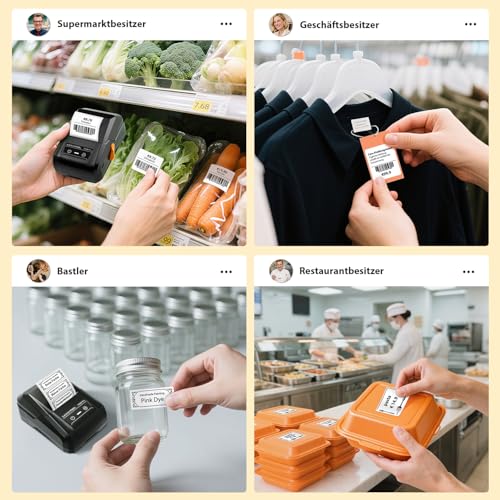 SUPVAN T50M Pro Etikettendrucker Bluetooth mit wasserfeste breite Etiketten, Handys- und PC-kompatibel, für Einzelhandel, Büro, Organisation, Schule und Zuhause