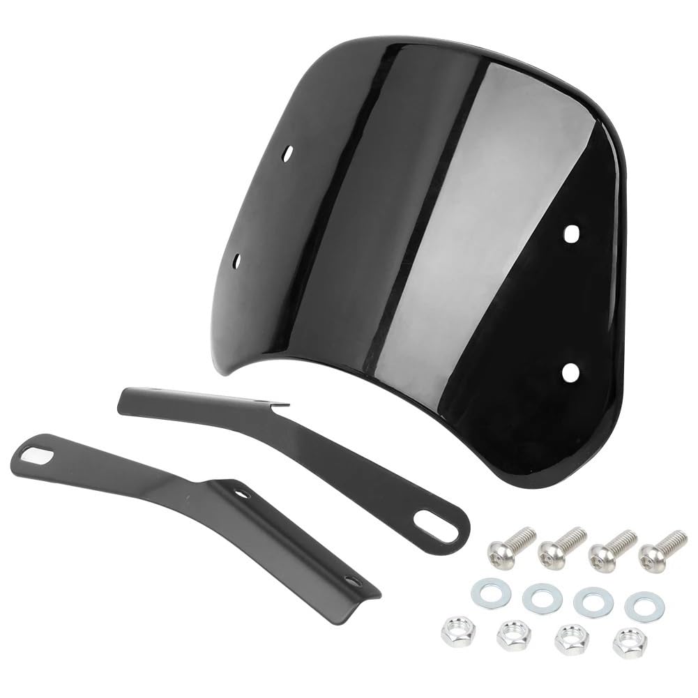 Deflettore per Moto Parabrezza deflettore Antivento Regolabile per Faro Universale Nero da 6,5 ​​"-9,45" per Ha&rley Deflettore Parabrezza